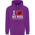 I Love My Wife Motorbike Biker Motorcycle Mens 80% Cotton Hoodie Purple