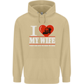 I Love My Wife Motorbike Biker Motorcycle Mens 80% Cotton Hoodie Sand