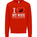 I Love My Wife Motorbike Biker Motorcycle Mens Sweatshirt Jumper Bright Red