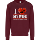 I Love My Wife Motorbike Biker Motorcycle Mens Sweatshirt Jumper Maroon