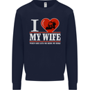 I Love My Wife Motorbike Biker Motorcycle Mens Sweatshirt Jumper Navy Blue