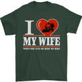 I Love My Wife Motorbike Biker Motorcycle Mens T-Shirt Cotton Gildan Forest Green
