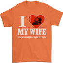 I Love My Wife Motorbike Biker Motorcycle Mens T-Shirt Cotton Gildan Orange
