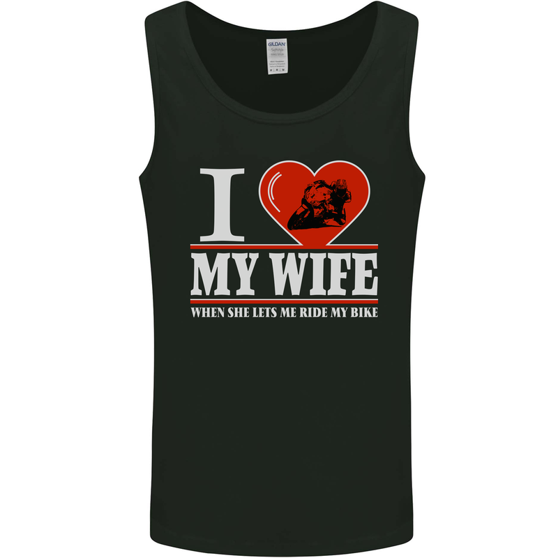 I Love My Wife Motorbike Biker Motorcycle Mens Vest Tank Top Black