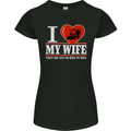 I Love My Wife Motorbike Biker Motorcycle Womens Petite Cut T-Shirt Black