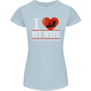 I Love My Wife Motorbike Biker Motorcycle Womens Petite Cut T-Shirt Light Blue