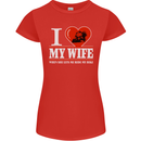 I Love My Wife Motorbike Biker Motorcycle Womens Petite Cut T-Shirt Red