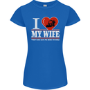 I Love My Wife Motorbike Biker Motorcycle Womens Petite Cut T-Shirt Royal Blue