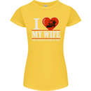 I Love My Wife Motorbike Biker Motorcycle Womens Petite Cut T-Shirt Yellow