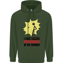 I Love Peeing in the Shower Funny Rude Childrens Kids Hoodie Forest Green