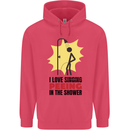 I Love Peeing in the Shower Funny Rude Childrens Kids Hoodie Heliconia