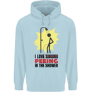 I Love Peeing in the Shower Funny Rude Childrens Kids Hoodie Light Blue