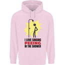 I Love Peeing in the Shower Funny Rude Childrens Kids Hoodie Light Pink
