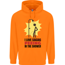 I Love Peeing in the Shower Funny Rude Childrens Kids Hoodie Orange