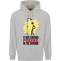 I Love Peeing in the Shower Funny Rude Childrens Kids Hoodie Sports Grey