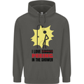 I Love Peeing in the Shower Funny Rude Childrens Kids Hoodie Storm Grey