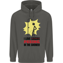 I Love Peeing in the Shower Funny Rude Childrens Kids Hoodie Storm Grey