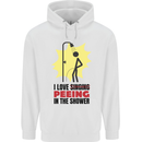 I Love Peeing in the Shower Funny Rude Childrens Kids Hoodie White