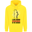 I Love Peeing in the Shower Funny Rude Childrens Kids Hoodie Yellow