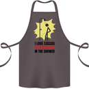 I Love Peeing in the Shower Funny Rude Cotton Apron 100% Organic Dark Grey