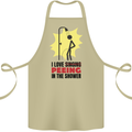 I Love Peeing in the Shower Funny Rude Cotton Apron 100% Organic Khaki