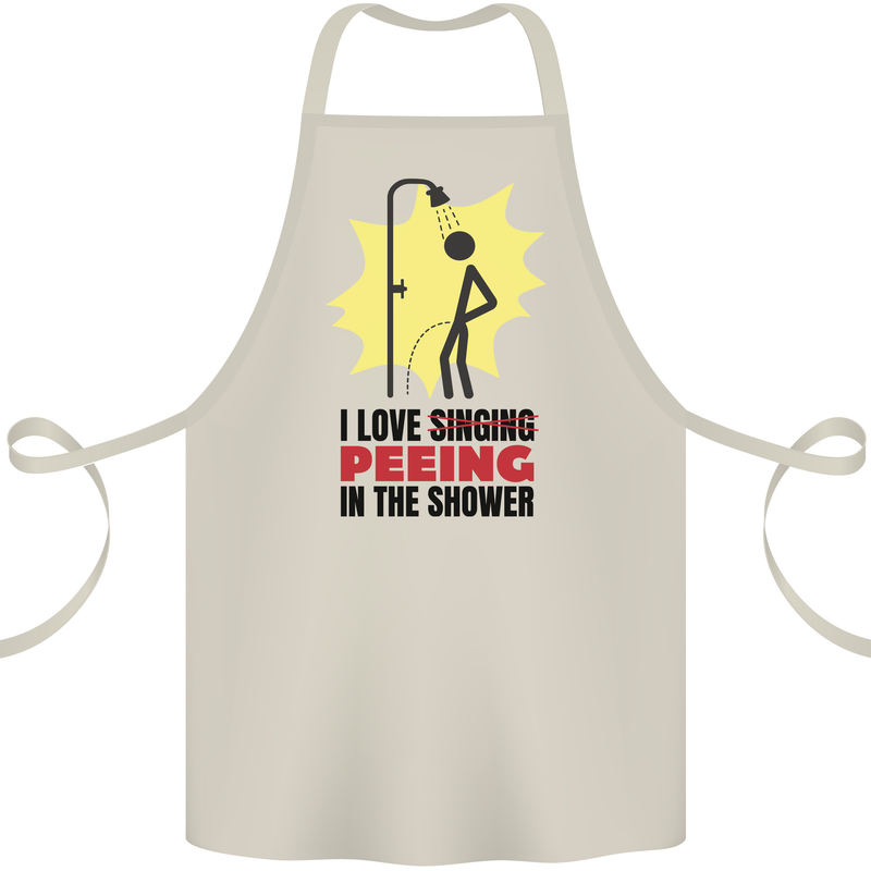 I Love Peeing in the Shower Funny Rude Cotton Apron 100% Organic Natural
