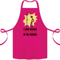 I Love Peeing in the Shower Funny Rude Cotton Apron 100% Organic Pink
