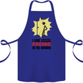 I Love Peeing in the Shower Funny Rude Cotton Apron 100% Organic Royal Blue