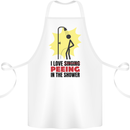 I Love Peeing in the Shower Funny Rude Cotton Apron 100% Organic White