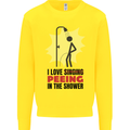 I Love Peeing in the Shower Funny Rude Kids Sweatshirt Jumper Yellow