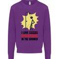 I Love Peeing in the Shower Funny Rude Mens Sweatshirt Jumper Purple