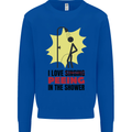 I Love Peeing in the Shower Funny Rude Mens Sweatshirt Jumper Royal Blue