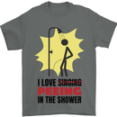 I Love Peeing in the Shower Funny Rude Mens T-Shirt Cotton Gildan Charcoal