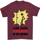I Love Peeing in the Shower Funny Rude Mens T-Shirt Cotton Gildan Maroon