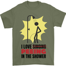 I Love Peeing in the Shower Funny Rude Mens T-Shirt Cotton Gildan Military Green