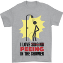 I Love Peeing in the Shower Funny Rude Mens T-Shirt Cotton Gildan Sports Grey