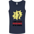 I Love Peeing in the Shower Funny Rude Mens Vest Tank Top Navy Blue