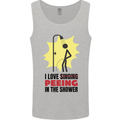 I Love Peeing in the Shower Funny Rude Mens Vest Tank Top Sports Grey
