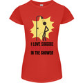 I Love Peeing in the Shower Funny Rude Womens Petite Cut T-Shirt Red