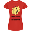 I Love Peeing in the Shower Funny Rude Womens Petite Cut T-Shirt Red