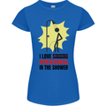 I Love Peeing in the Shower Funny Rude Womens Petite Cut T-Shirt Royal Blue