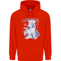 I Love Winter Anime Japanese Text Childrens Kids Hoodie Bright Red