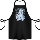 I Love Winter Anime Japanese Text Cotton Apron 100% Organic Black
