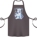 I Love Winter Anime Japanese Text Cotton Apron 100% Organic Dark Grey