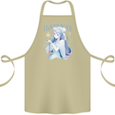 I Love Winter Anime Japanese Text Cotton Apron 100% Organic Khaki