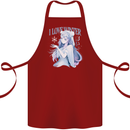 I Love Winter Anime Japanese Text Cotton Apron 100% Organic Maroon
