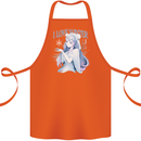 I Love Winter Anime Japanese Text Cotton Apron 100% Organic Orange