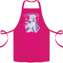 I Love Winter Anime Japanese Text Cotton Apron 100% Organic Pink