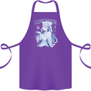 I Love Winter Anime Japanese Text Cotton Apron 100% Organic Purple