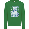 I Love Winter Anime Japanese Text Kids Sweatshirt Jumper Irish Green